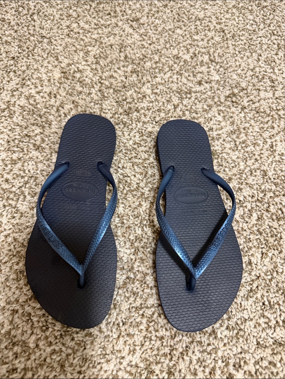 Havaianas Navy Slim Strap Women's Flip Flops